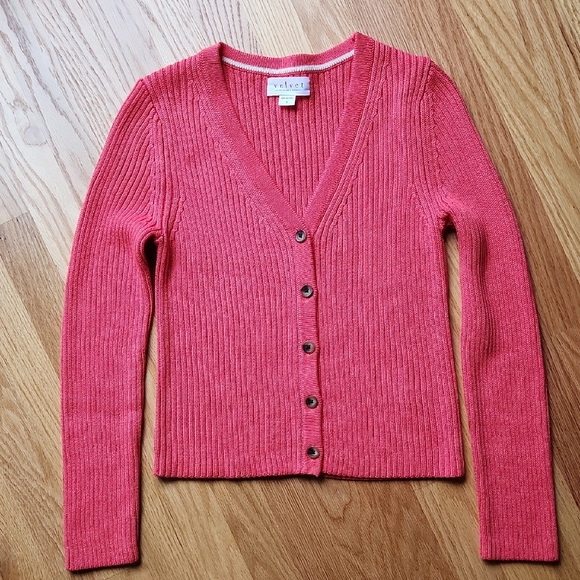 Velvet Women's Melon Pink Cardigan Sweater, Size Small - Picture 1 of 5